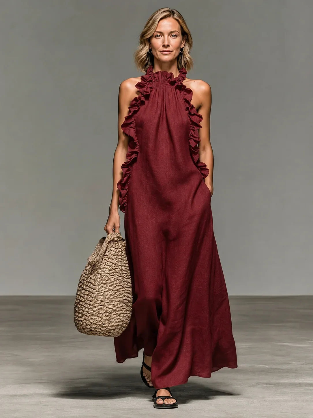 EMMA | SOFT RUFFLE MAXI DRESS