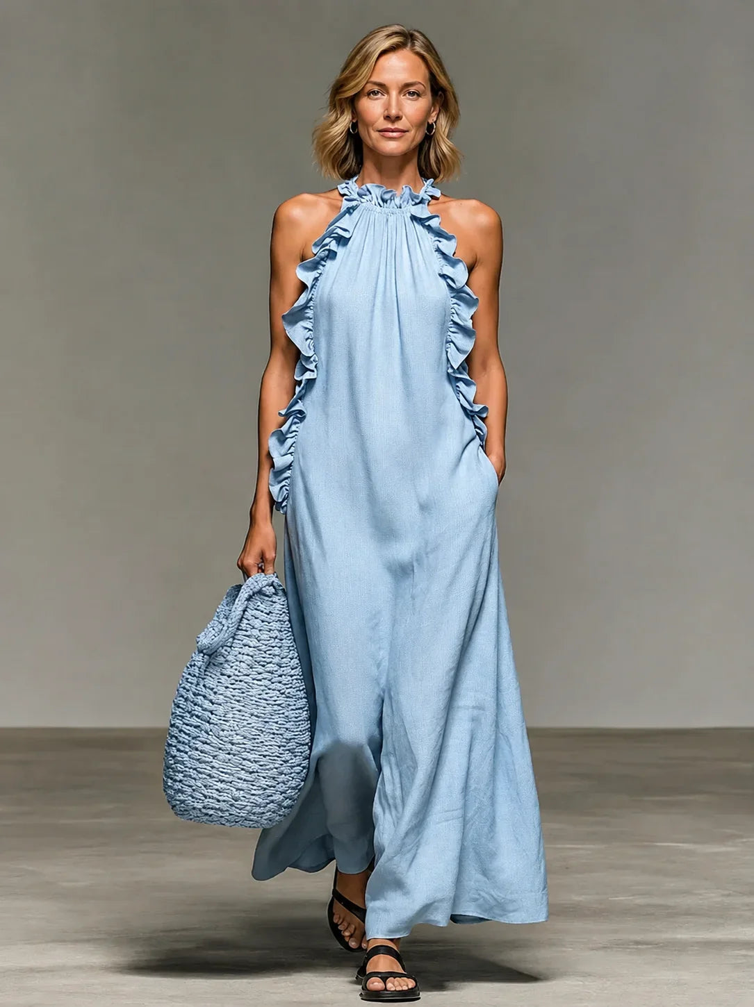 EMMA | SOFT RUFFLE MAXI DRESS
