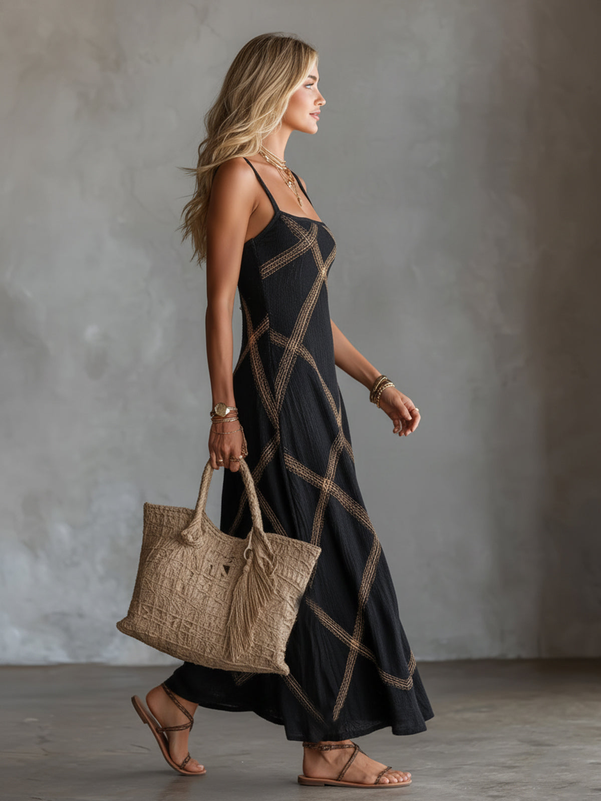 CELESTE | GEOMETRIC MAXI DRESS