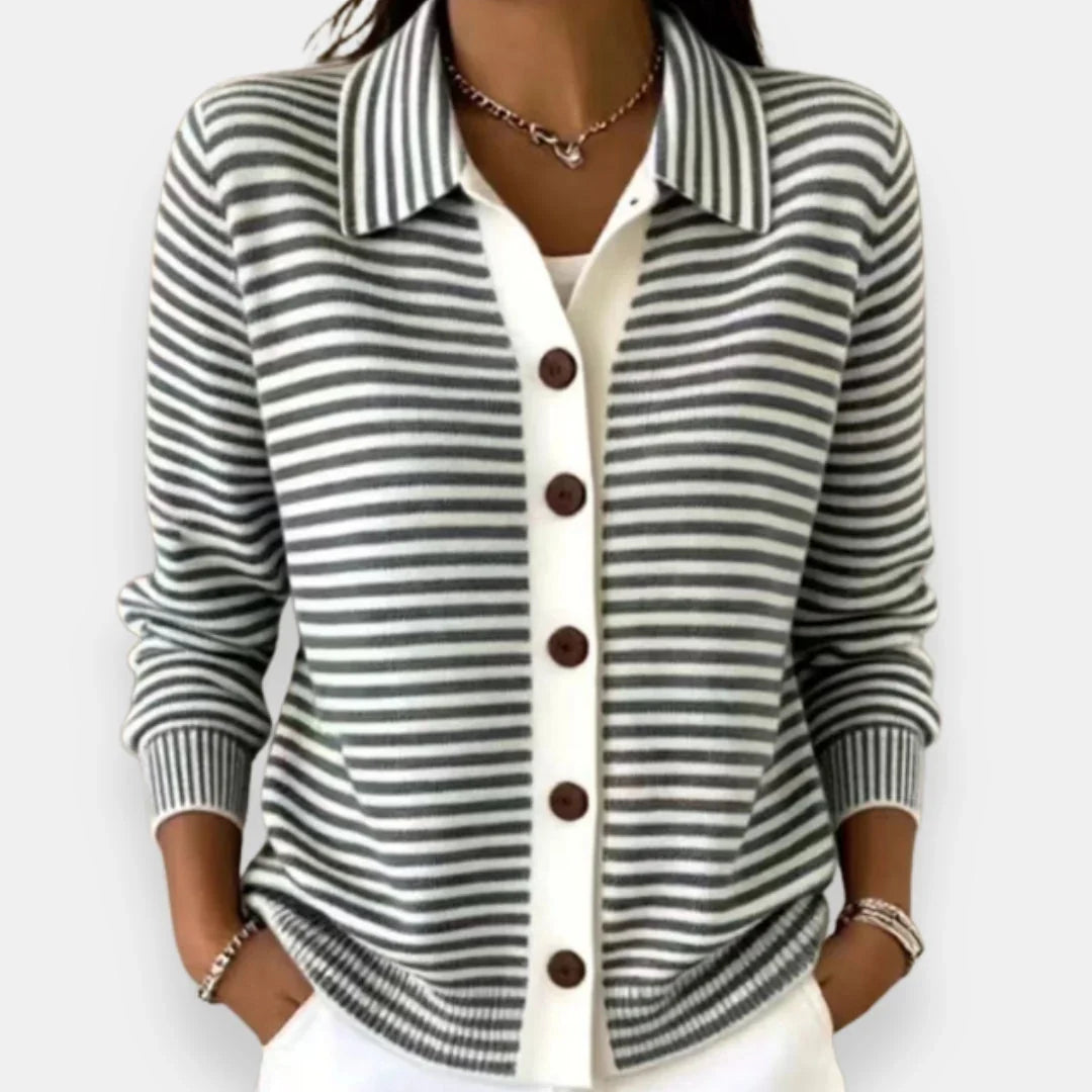 NOLA | CLASSIC STRIPED BUTTON CARDIGAN