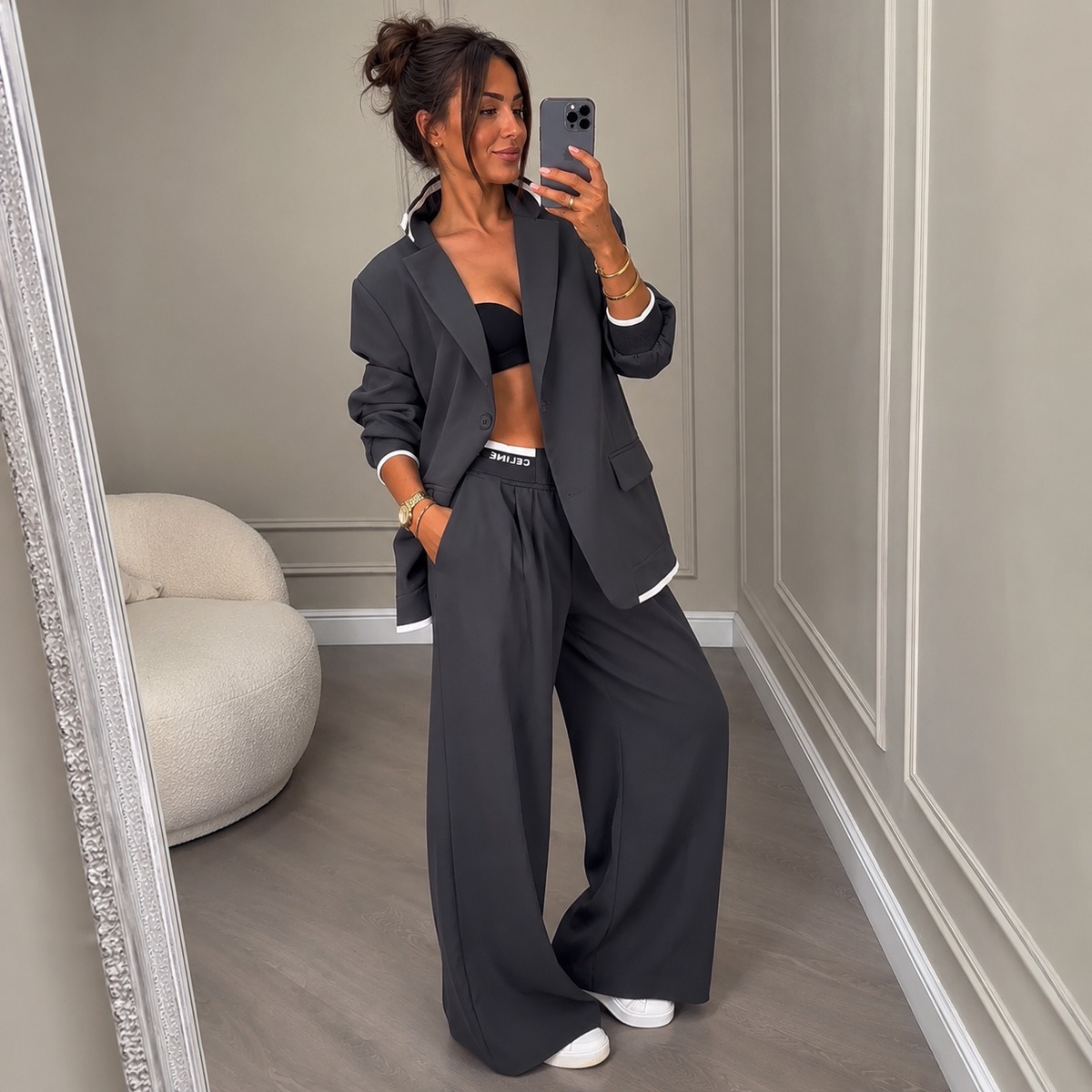 BROOKE | COLORBLOCK BLAZER & WIDE-LEG SET