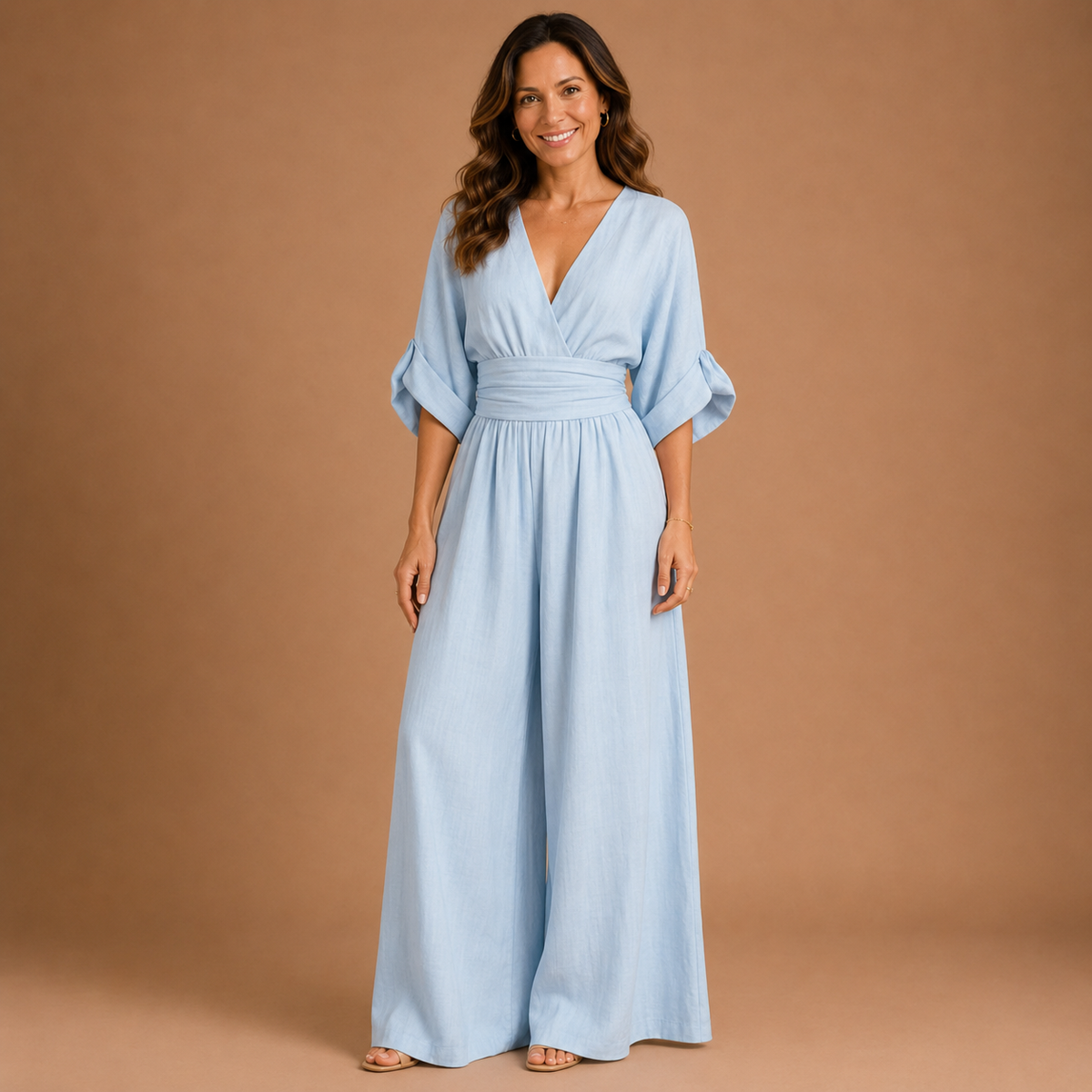 ELEANORA | Wide Leg Wrap Jumpsuit