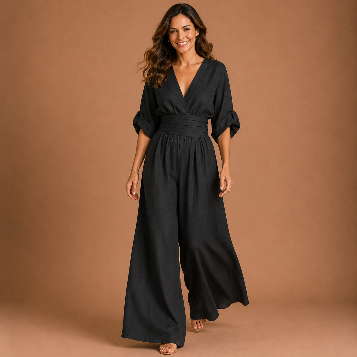 ELEANORA | Wide Leg Wrap Jumpsuit