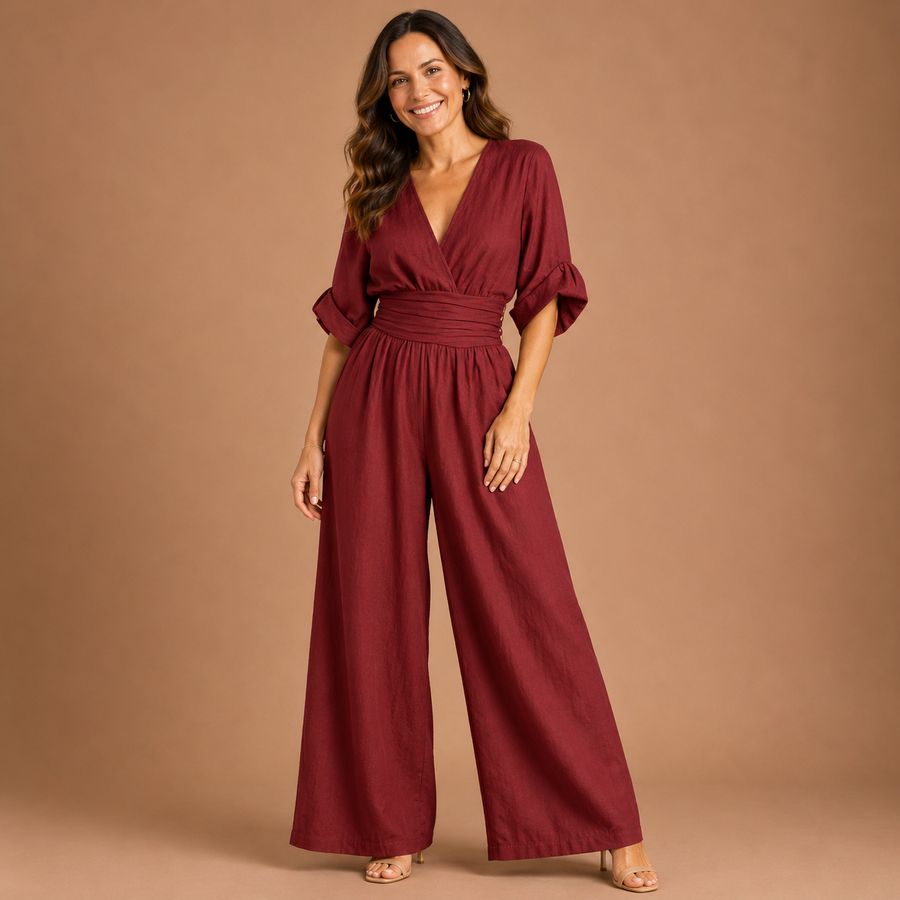 ELEANORA | Wide Leg Wrap Jumpsuit