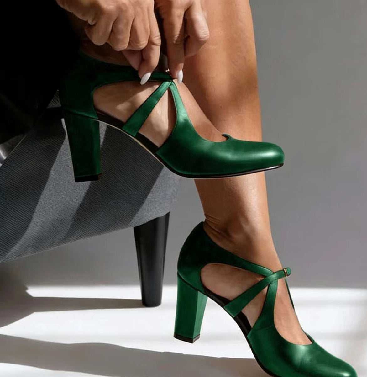 CAMILLE  | Elegant Genuine Leather Comfort Heels