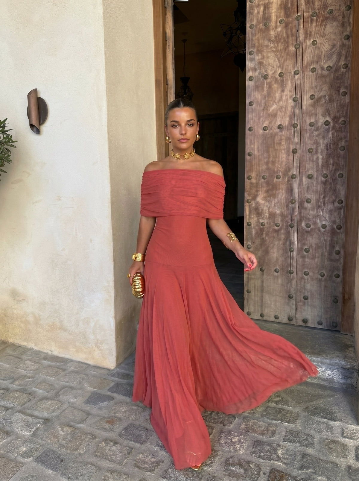 VALENTINA | Elegant Ruched Maxi Dress