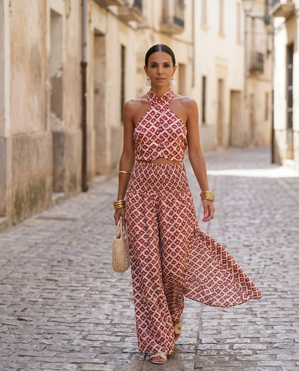 ALTHEA | Printed Halter Top and Skirt Set