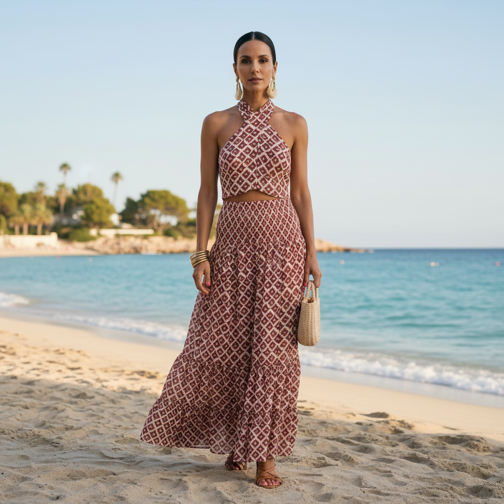 ALTHEA | Printed Halter Top and Skirt Set
