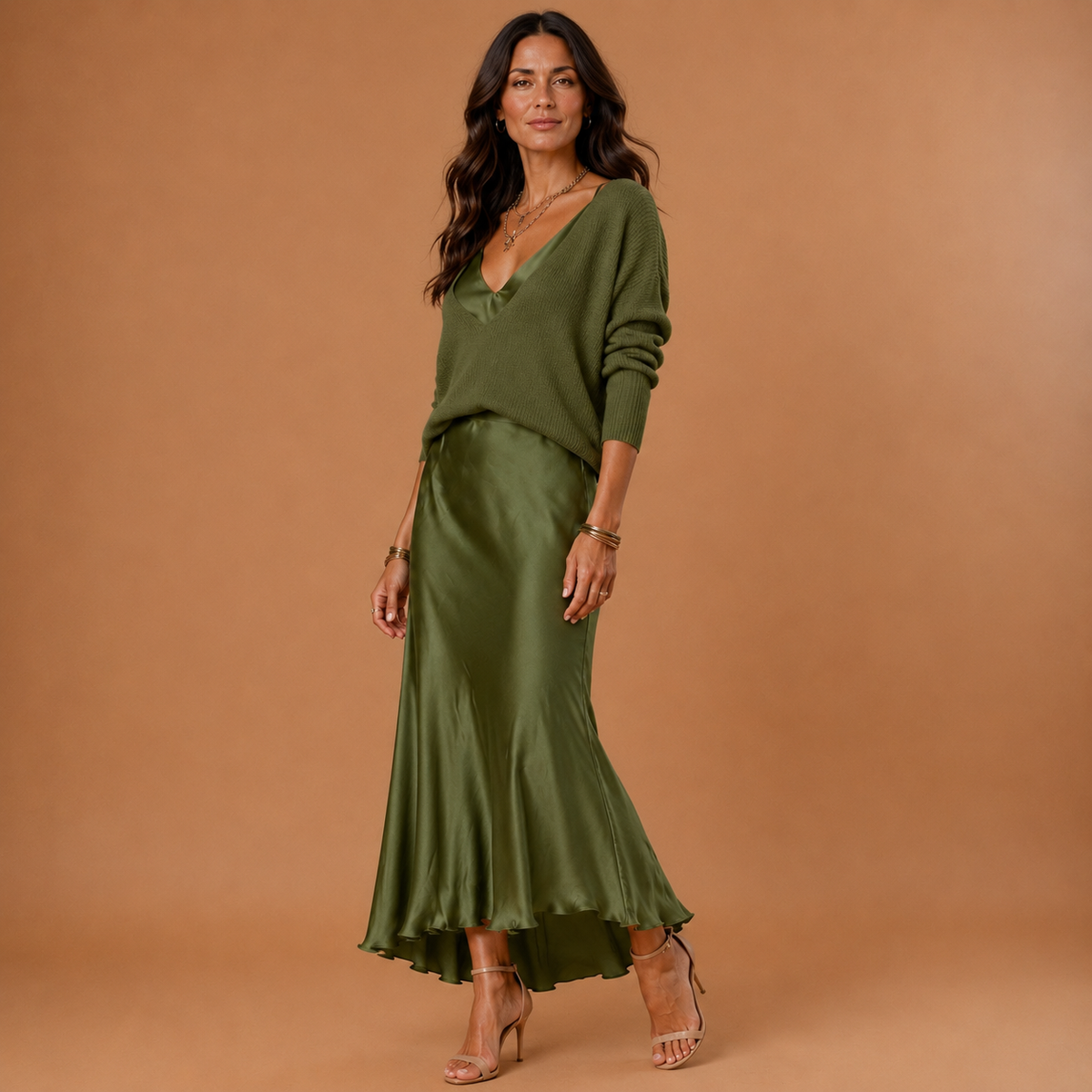 SOLENE | Slip Dress & Knit Set