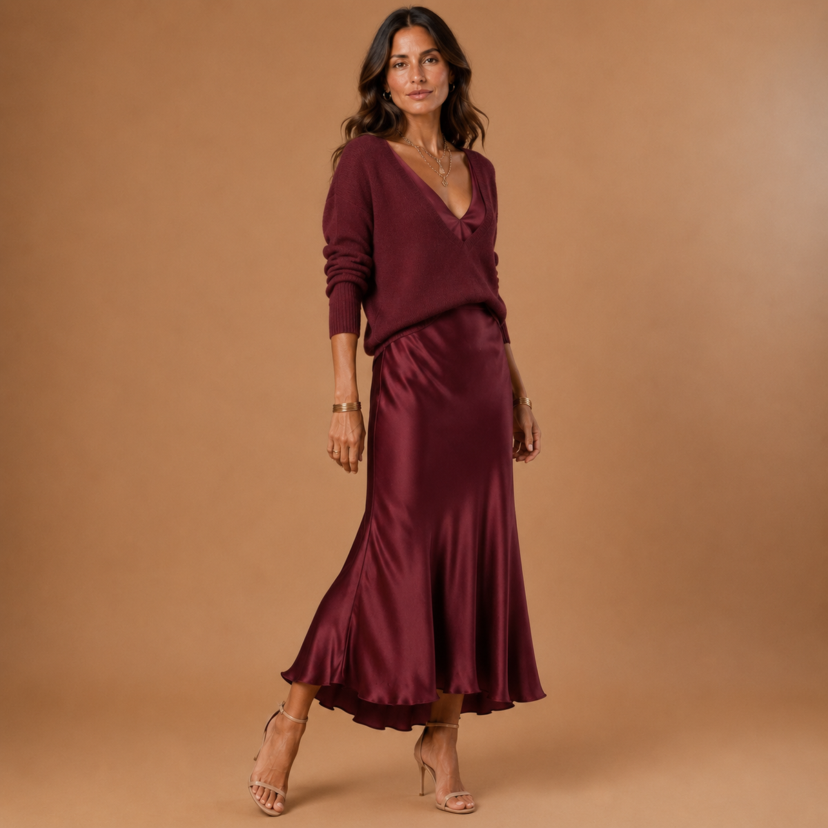 SOLENE | Slip Dress & Knit Set