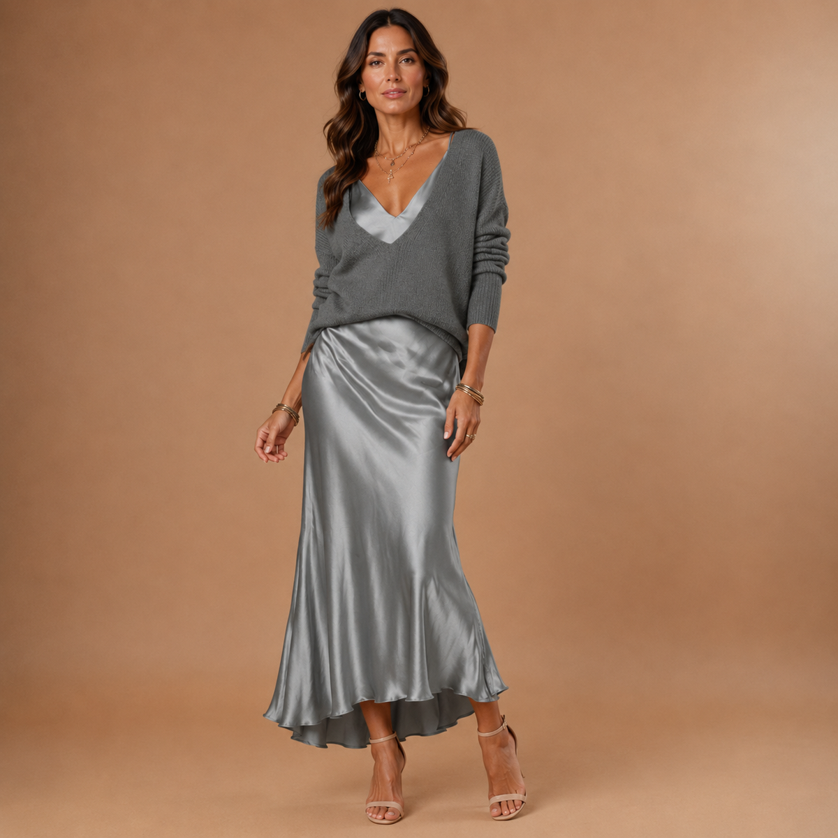 SOLENE | Slip Dress & Knit Set