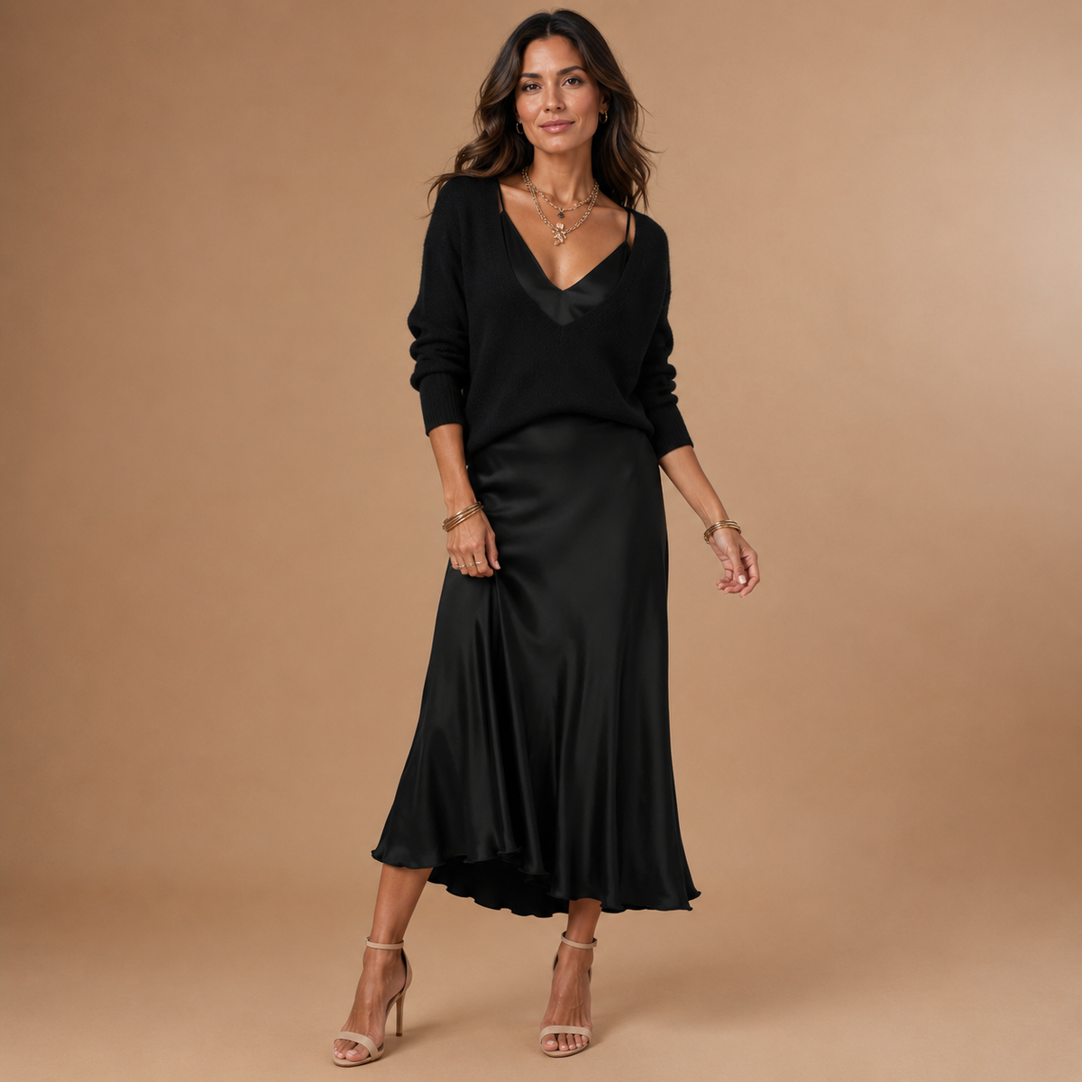 SOLENE | Slip Dress & Knit Set