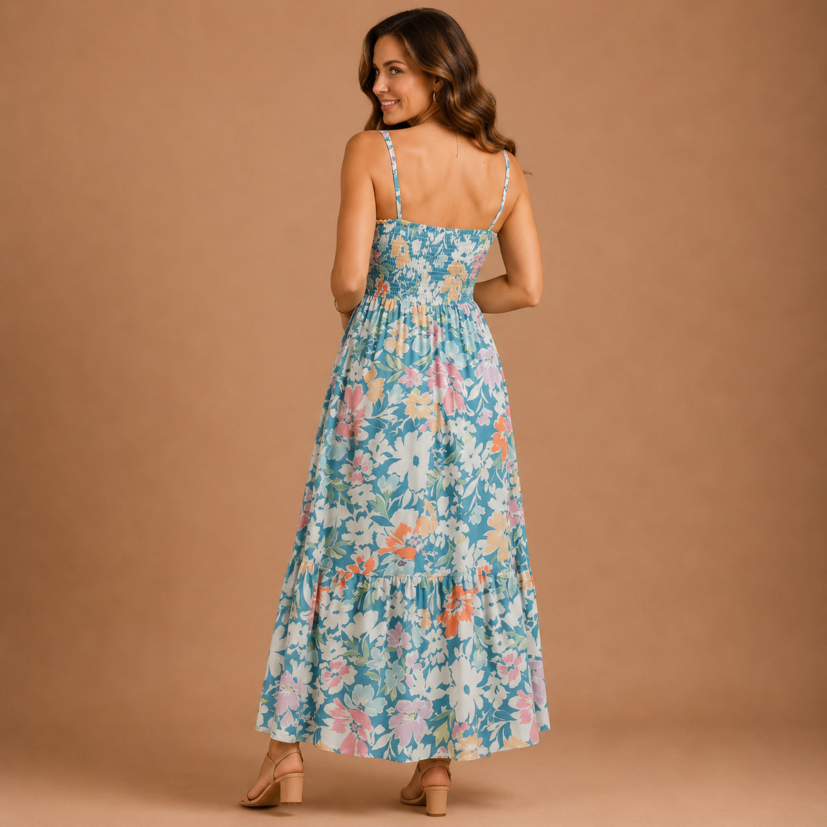 FIONA | Floral Maxi Dress with Adjustable Straps