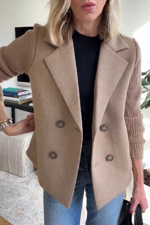 Amelia | Blazer with Knitted Sleeves for Women | Smart Casual