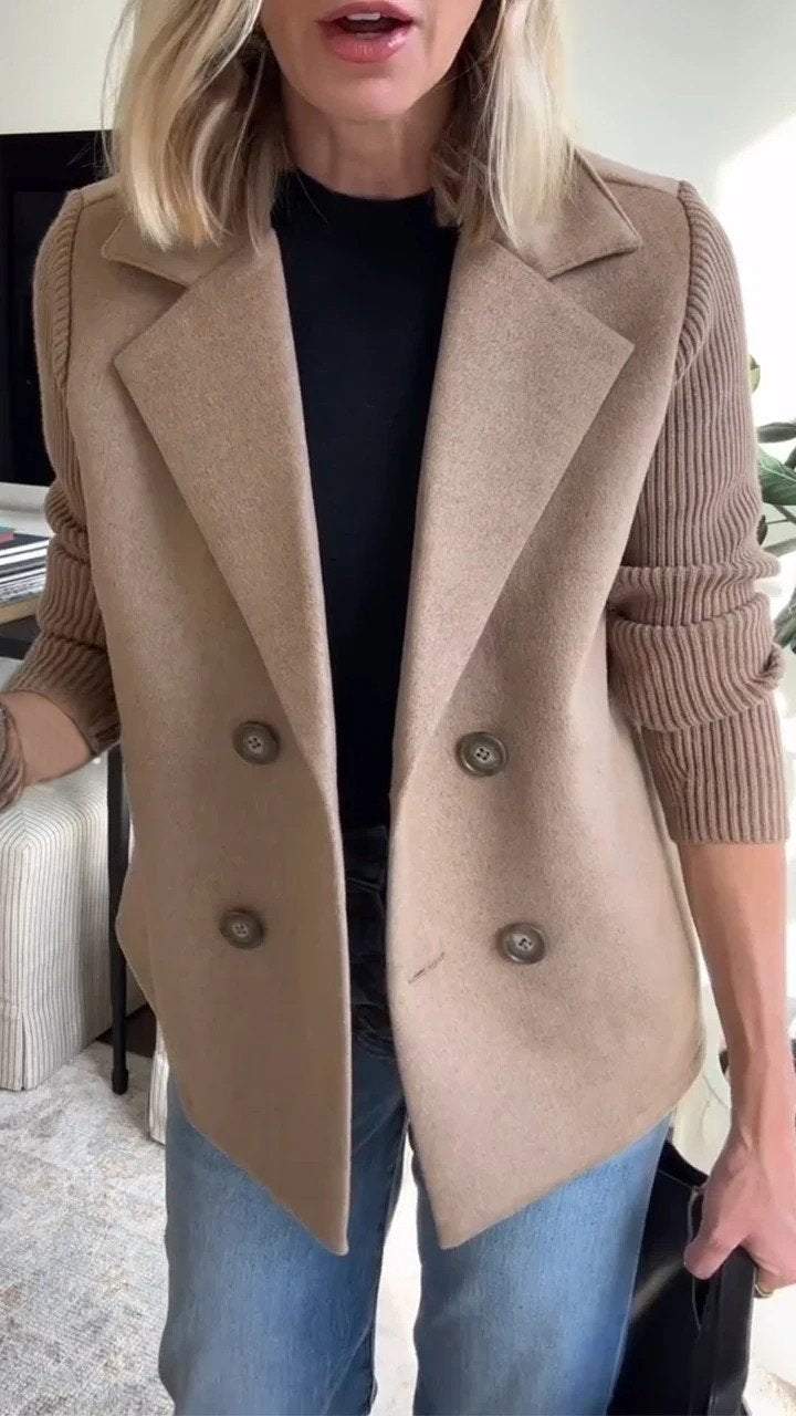 Amelia | Blazer with Knitted Sleeves for Women | Smart Casual