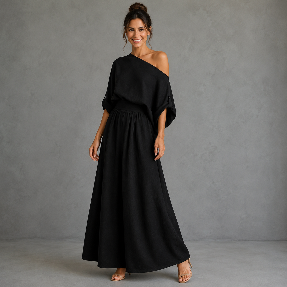 LISA | Soft Off-Shoulder Top and Tapered Pants Set