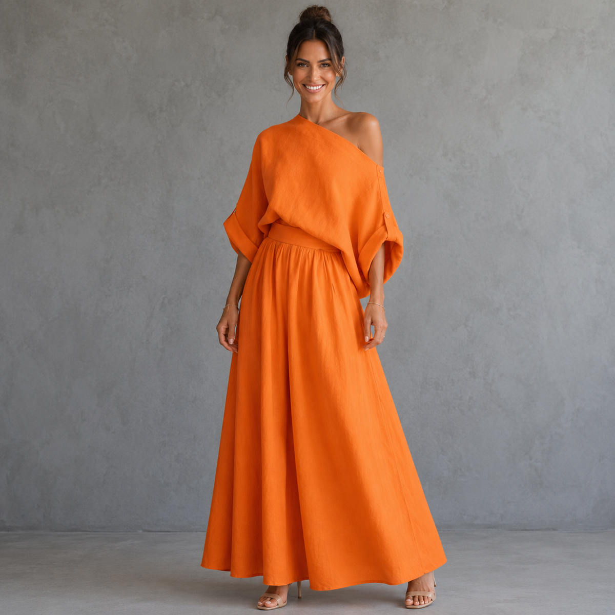 LISA | Soft Off-Shoulder Top and Tapered Pants Set