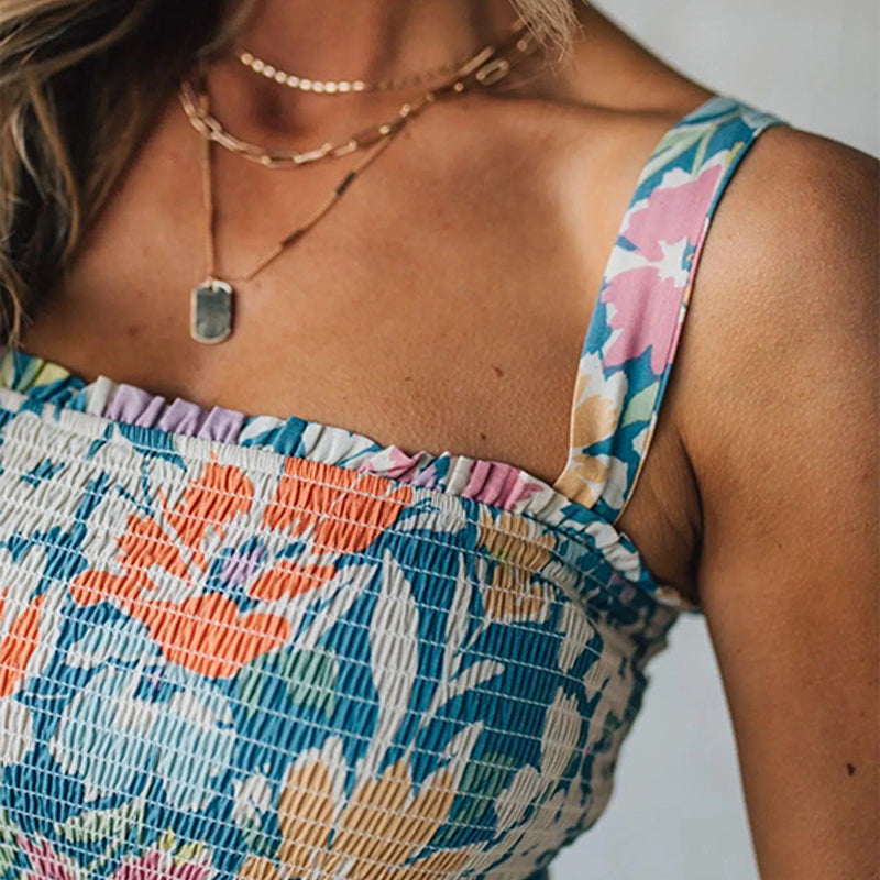 FIONA | Floral Maxi Dress with Adjustable Straps