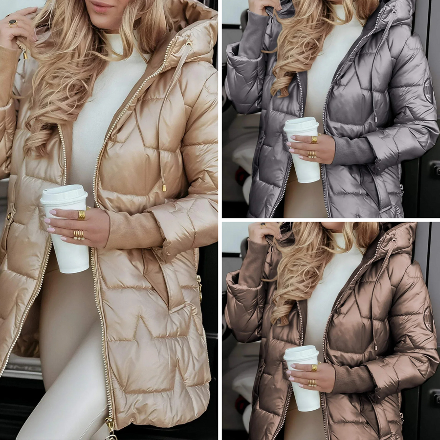 Mageina - Stylish winter coat with hood and lining